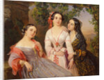 Portrait of Sisters Countess Elizaveta Salias De Tournemire, Sophia Sukhovo-Kobylina and Eudokia Petrovo-Solovovo, 1847 by Pimen Nikitich Orlov