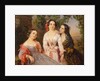 Portrait of Sisters Countess Elizaveta Salias De Tournemire, Sophia Sukhovo-Kobylina and Eudokia Petrovo-Solovovo, 1847 by Pimen Nikitich Orlov