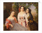 Portrait of Sisters Countess Elizaveta Salias De Tournemire, Sophia Sukhovo-Kobylina and Eudokia Petrovo-Solovovo, 1847 by Pimen Nikitich Orlov