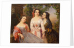 Portrait of Sisters Countess Elizaveta Salias De Tournemire, Sophia Sukhovo-Kobylina and Eudokia Petrovo-Solovovo, 1847 by Pimen Nikitich Orlov