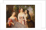 Portrait of Sisters Countess Elizaveta Salias De Tournemire, Sophia Sukhovo-Kobylina and Eudokia Petrovo-Solovovo, 1847 by Pimen Nikitich Orlov