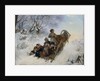 Children on a horse drawn sleigh by Anonymous