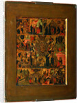 The Glorification of the Virgin (Akathist Hymn to the Most Holy Theotokos), Early 17th cen by Russian icon