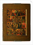 The Glorification of the Virgin (Akathist Hymn to the Most Holy Theotokos), Early 17th cen by Russian icon