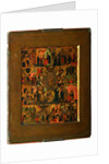 The Glorification of the Virgin (Akathist Hymn to the Most Holy Theotokos), Early 17th cen by Russian icon