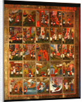 Saint Menas with Scenes from His Life, Mid of the 19th cen by Russian icon