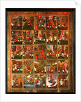 Saint Menas with Scenes from His Life, Mid of the 19th cen by Russian icon