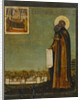 Saint Cyril of White Lake with View of the Kirillo-Belozersky Monastery, 18th century by Russian icon