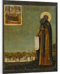 Saint Cyril of White Lake with View of the Kirillo-Belozersky Monastery, 18th century by Russian icon