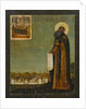 Saint Cyril of White Lake with View of the Kirillo-Belozersky Monastery, 18th century by Russian icon