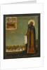 Saint Cyril of White Lake with View of the Kirillo-Belozersky Monastery, 18th century by Russian icon