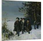 Return from school, 1884 by Gavriil Fyodorovich Rybakov