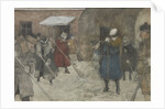 Snow removal, ca 1921 by Alexander Ivanovich Vakhrameyev