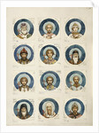Medallions with Russian Saints (Study for frescos in the St Vladimirs Cathedral of Kiev), 1884-1889 by Viktor Mikhaylovich Vasnetsov