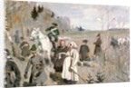 Hunting at the time of the tsar Peter The Great, 1907 by Sergei Arsenyevich Vinogradov