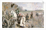 Hunting at the time of the tsar Peter The Great, 1907 by Sergei Arsenyevich Vinogradov