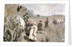Hunting at the time of the tsar Peter The Great, 1907 by Sergei Arsenyevich Vinogradov