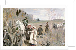 Hunting at the time of the tsar Peter The Great, 1907 by Sergei Arsenyevich Vinogradov