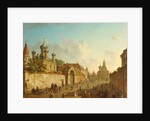 View from the Lubyanka Square to the Vladimir Gate in Moscow, 1800s by Fyodor Yakovlevich Alexeyev