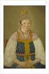 Portrait of a Merchant Woman in Kokoshnik Kabluchok by Anonymous