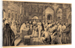 Coronation of the two Romanov children, Ivan V and Peter I, 1682, 19th century by Anonymous