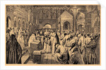 Coronation of the two Romanov children, Ivan V and Peter I, 1682, 19th century by Anonymous