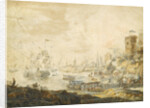 The naval Battle of Chesma on 5 July 1770, 18th century by Anonymous