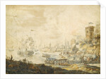 The naval Battle of Chesma on 5 July 1770, 18th century by Anonymous