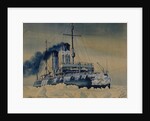 Icebreaker Krasin among ice floes in the Barents Sea, 1932 by 18th century Anonymous