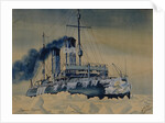 Icebreaker Krasin among ice floes in the Barents Sea, 1932 by 18th century Anonymous