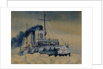 Icebreaker Krasin among ice floes in the Barents Sea, 1932 by 18th century Anonymous