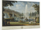 View of the Great Cascade, Samson Fountain and Great Palace at Peterhof, Early 19th cen by Ivan Vasilievich Chessky
