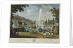 View of the Great Cascade, Samson Fountain and Great Palace at Peterhof, Early 19th cen by Ivan Vasilievich Chessky