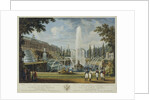 View of the Great Cascade, Samson Fountain and Great Palace at Peterhof, Early 19th cen by Ivan Vasilievich Chessky