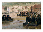 The Russians crossing the Danube at Svishtov in Juny 1877, 1870s by Nikolai Dmitrievich Dmitriev-Orenburgsky
