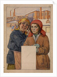 Two Factory Workers, 1925 by Ivan Georgievich Drozdov
