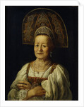 Portrait of a Merchant Woman in Kokoshnik, 1796 by Petro Semyonovich Drozhdin