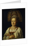 Portrait of a Merchant Woman in Kokoshnik, 1796 by Petro Semyonovich Drozhdin