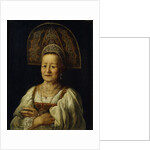 Portrait of a Merchant Woman in Kokoshnik, 1796 by Petro Semyonovich Drozhdin
