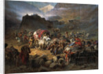The mountaineers leave the aul before approach of the Russian army, 1872 by Pyotr Nikolayevich Grusinsky