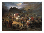 The mountaineers leave the aul before approach of the Russian army, 1872 by Pyotr Nikolayevich Grusinsky