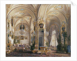 Interiors of the Winter Palace. The Drawing Room in Rococo Style with Cupids, 1860s by Eduard Hau