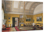 Interiors of the Winter Palace. The First Reserved Apartment. The Yellow Salon of Grand Princess Maria Nikolayevna, 1866 by Eduard Hau