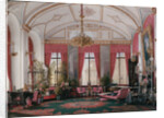 Interiors of the Winter Palace. The Raspberry Study of Empress Maria Alexandrovna, 1860s by Eduard Hau