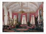 Interiors of the Winter Palace. The Raspberry Study of Empress Maria Alexandrovna, 1860s by Eduard Hau