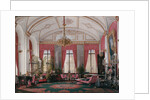 Interiors of the Winter Palace. The Raspberry Study of Empress Maria Alexandrovna, 1860s by Eduard Hau