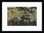 Peter I and Lefort. (The Fleet of Peter I on Lake Pleshcheyevo), 1927 by Dmitri Nikolayevich Kardovsky