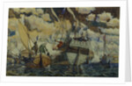 Peter I and Lefort. (The Fleet of Peter I on Lake Pleshcheyevo), 1927 by Dmitri Nikolayevich Kardovsky