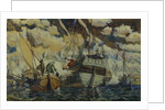 Peter I and Lefort. (The Fleet of Peter I on Lake Pleshcheyevo), 1927 by Dmitri Nikolayevich Kardovsky