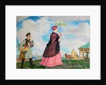 Merchants woman with purchases, 1920 by Boris Michaylovich Kustodiev